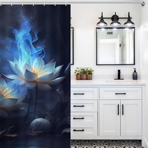 Rideau de douche imperméable en polyester lavable pour baignoire 122x183cm - 5