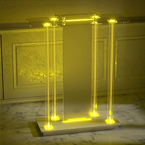 Suuim Lectern Podium Stand Acrylic Lectern Pulpit Church Podium S para Iglesias Potio de Podio Portátil Podium Soporte para Iglesia con Tope de Borde S & Podio