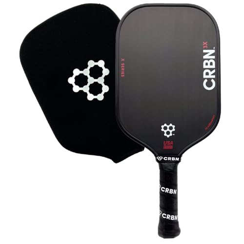 CRBN Pickleball - X Series Power Paddle - Carbon Fiber Pickleball Paddle with Foam Injected Edges for Expanded Sweet Spot (3X 14mm)