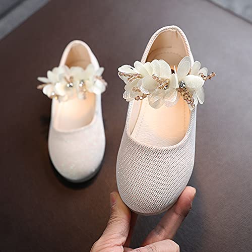 Girls White Dress Shoes,Toddler Infant Kids Baby Girls Round Toe Floral Dance Princess Shoes Sandals 1-7 Years2