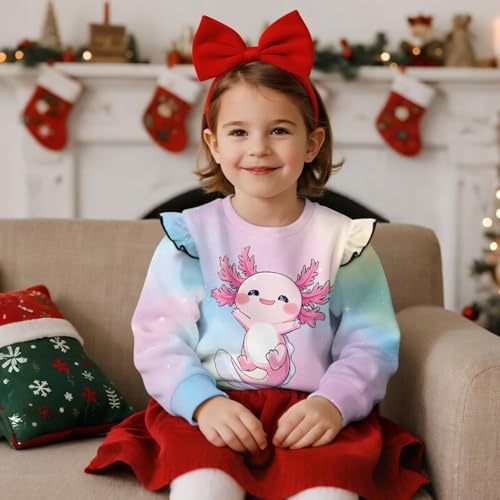 Girls Ruffle Long Sleeve Sweaters 1-8 Relaxed Crewneck Pullover Sweater Cute Girl and Toddlers' Pullover Sweater3