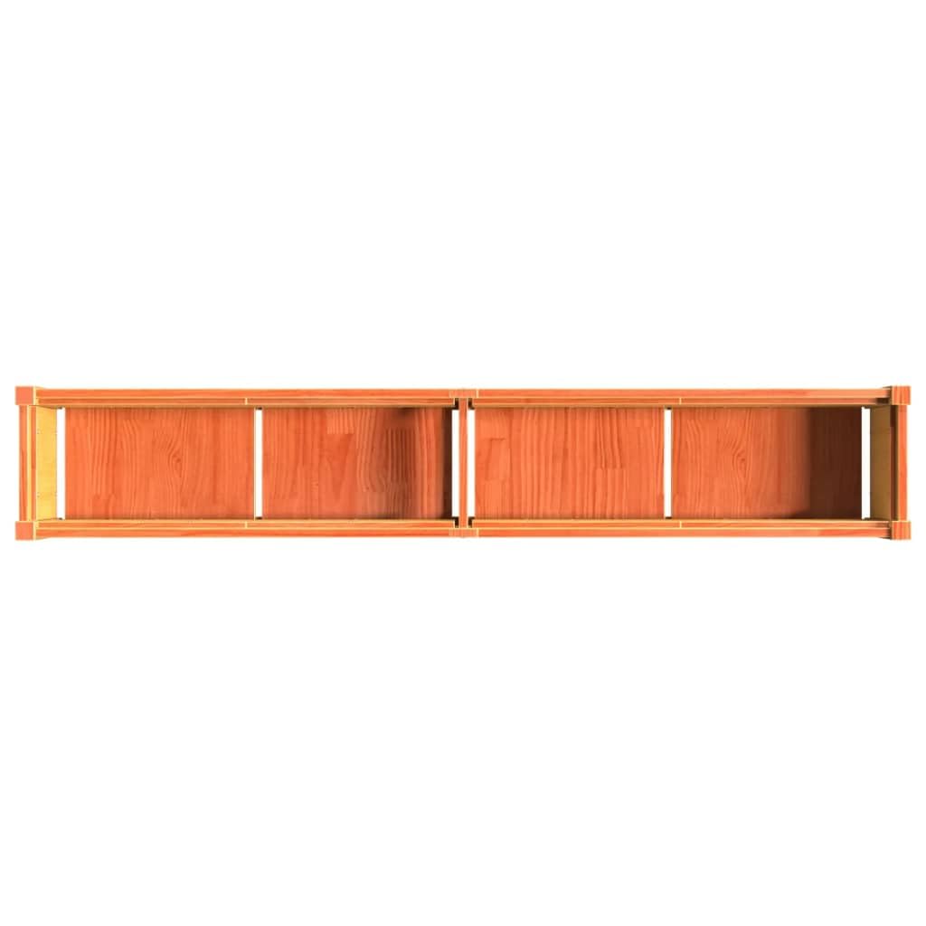 Fioriera da Esterno Legno Massello Pino Marrone Cera 180x31x31 cm | Cassetta per piante ideale per decorare giardino, balcone o patio, ottimizzando lo spazio esterno per fiori e orto.