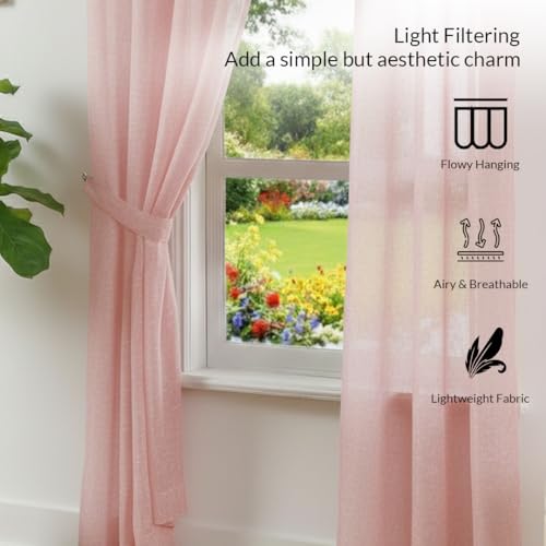 Image of HOMEMONDE Sheer Curtains for Living Room, Bed Room - Transparent Curtain Home Decor