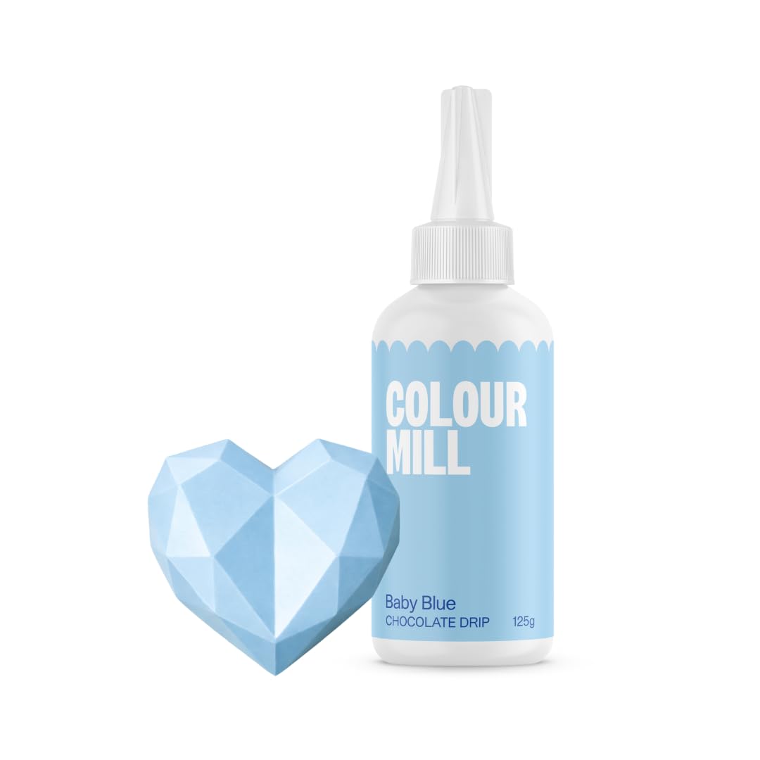 Colour Mill Chocolate Drip Easy-Melt Drizzle for Desserts, 125 Grams Baby Blue