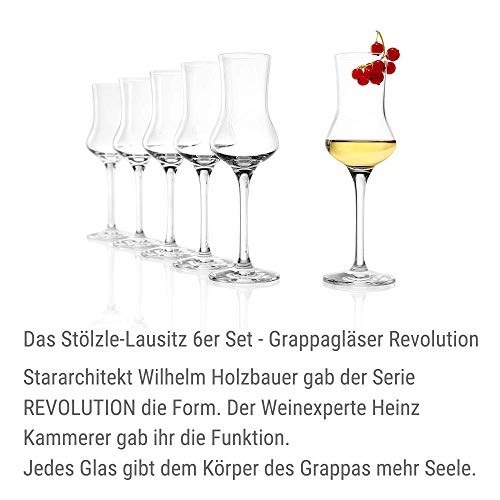 Stölzle Lausitz Grappa Glasses Set of 6, 90 ml, Crystal Glass, Dishwasher Safe, Modern, Shot Glasses with Handle - Image 5