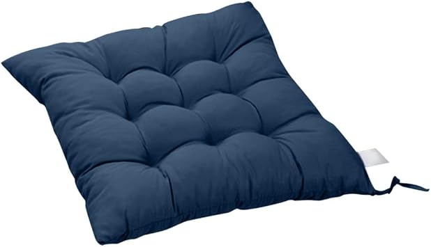 Seat Cushion for Chair, 15.75inch Seat Cushions for Office Chairs Comfortable Dining with Ties, Removable Non Slip Desk Chair Cushion for Kitchen, Memory Foam Seat Cushion for Indoor Seat,Navy blue