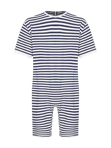 Grenouillère pour personne âgée pyjama combinaison sanitaire rayé - 3