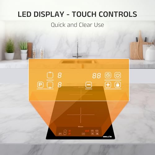 Image of iBELL EMINENCE02, 3500W, 2-Zone Induction Hob with Touch Controls & Toughened Glass, High Speed Heating, Energy Efficient, Perfect for Modern Kitchens (black)