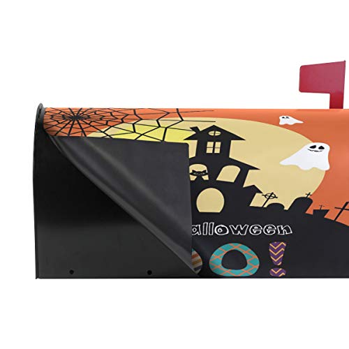 Naanle Halloween Magnetic Mailbox Cover, Halloween Ghost Castle Mailbox Wrap Home Decorative For Standard Size 20.8”(L) X 18”(W) #TOP3