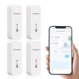 Termometro Humedad Casa WiFi: termómetro higrómetro inteligente para monitor remoto y alerta, termómetro interior de alta precisión con aplicación TUYA, compatible con Alexa (paquete de 4)