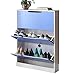 YGCBL Zapatero de Estilo Simple, Estante de Alenamiento de Tablero de Partículas para Zapatos de 3 Capas, Azul, Blanco, 80 * 17 * 108 Cm, Adecuado para Pasillos, Puertas, Hoteles,Azul,Los 80 * 17 * 1