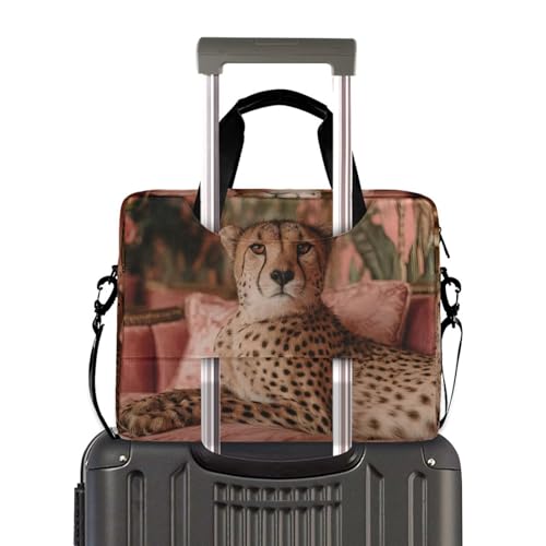 Bolsa para portátil con estampado Cheetah y múltiples bolsillos miniatura 4