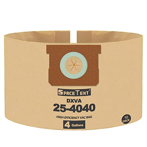 SpaceTent 10 Pack DXVA25-4040 4 Gallon Dust Filter Bags for DeWalt DXV04T 4 Gallon Wet/Dry Vacs