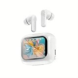 Ximyuc Wireless Earbuds Bluetooth Headphones Touch Screen Bluetooth Ear Buds with Built-in Mic Extra Comfort IPX5 Waterproof Headset 360 Stereo with Noise Cancellation (White)