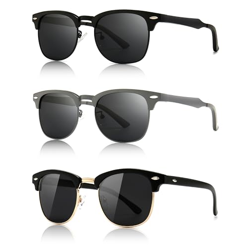 Image of SUNGAIT Polarized Sunglasses for Men and Women, Classic Half-Frame Retro Shades for Driving, Travel, and Outdoor Activities