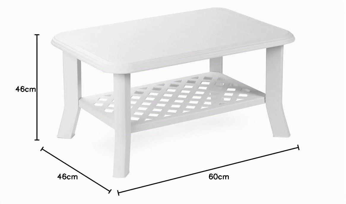 Mesa baja niso 90x60x46 cm blanca
