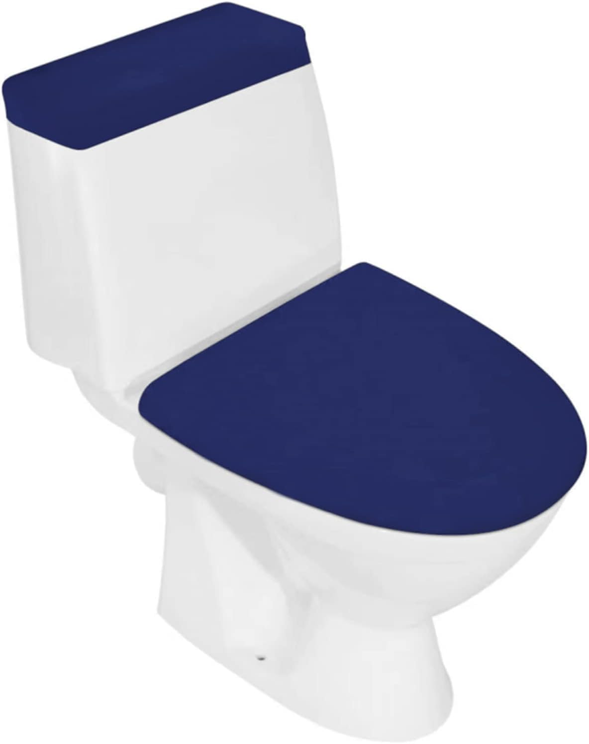 Toilet Seat Set Two Piece Cover Washable Spandex Fits Most Standard Toilets (Navy 2 Pack)