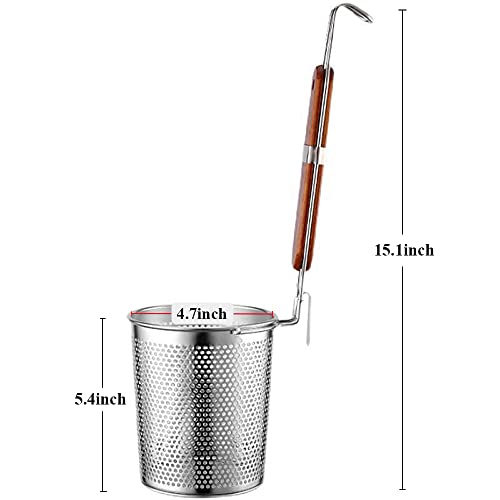 TENTA KITCHEN 2 Pieces Micro-Perforated Stainless Steel Pasta Strainer With handle,Food Dumpling Noodle Strainer,Straining Noodles Pasta Basket (Dia 4.7inch,12cm) by TENTA KITCHEN - Image 2