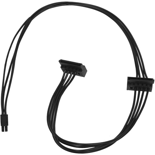 Cable adaptador SATA de 15 pines en ángulo recto de 4 pines a 2 puertos HDD para PC 5