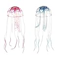 RUIENGCOMM 2Pcs Fish Tank Jellyfish Decoration Aquarium Decorations Colorful Jellyfish Ornament with Luminous Effect Luminous Ellyfish Fish Tank Decorations for Various Aquariums