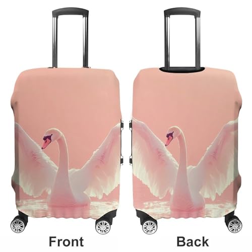 Swan Flapping Its Wings Travel Luggage Cover for Suitcase 19-32 Inches Elastic Washable Baggage Protector3