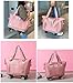 Radefasun Travel Tote Bags with Trolley Sleeve Expandable Extra Waterproof Oxford Duffel Bag with Wheels (Pink, Detachable Wheels)