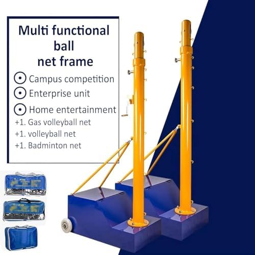Portable Volleyball/Badminton Stand with Reinforced Stable Base & Wheels - Adjustable Height Net for Indoor Gym & Outdoor Play (Size: Style 2)