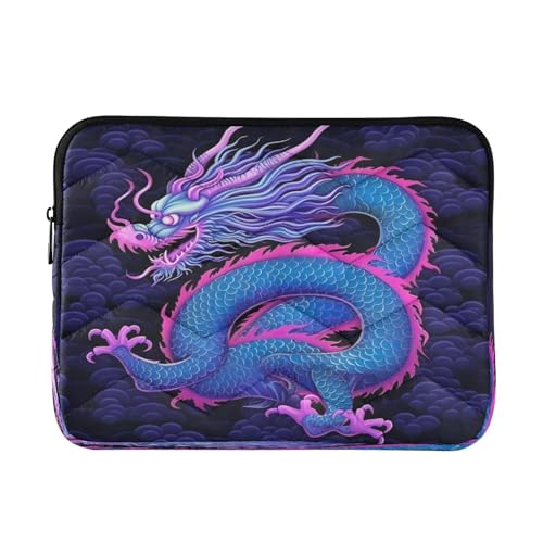 Funda para portátil de 13-14 pulgadas azul púrpura dragón miniatura 1
