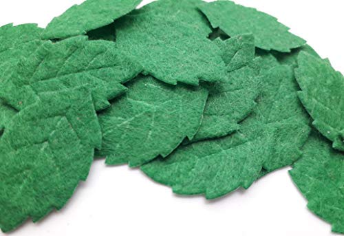 Felt Leaves, Green Leaf Embellishments, Rose Leaves. Card Marking, Scrapbooking, 3 cm. Pack of 25