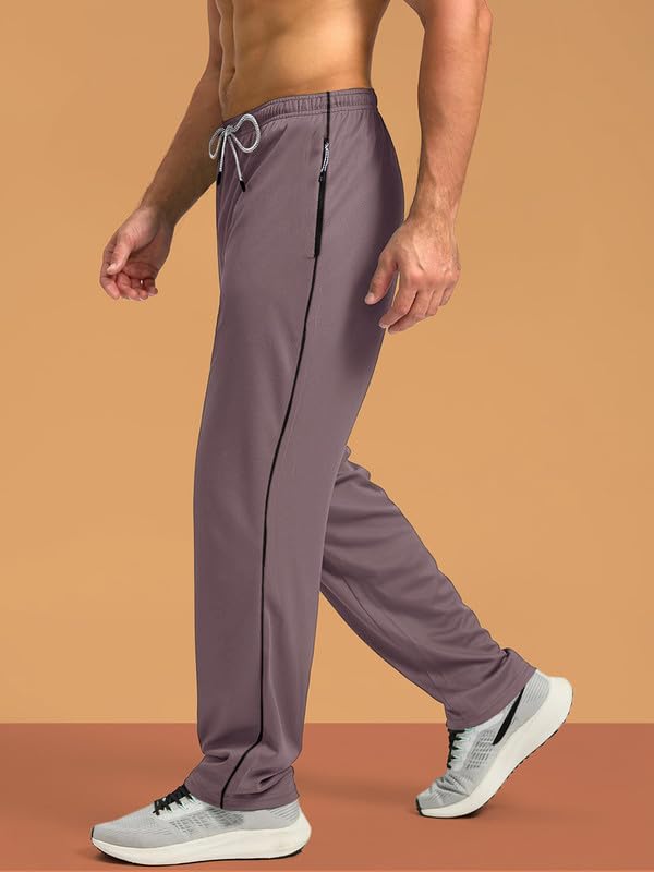 Image of Pinkmint Men's Spandex Track Pant ll Stylish Regular Fit Track with Side Zip Pocket ll Gym Wear ll Yoga ll Sports (Pack of 1 | Available in Plus Size)
