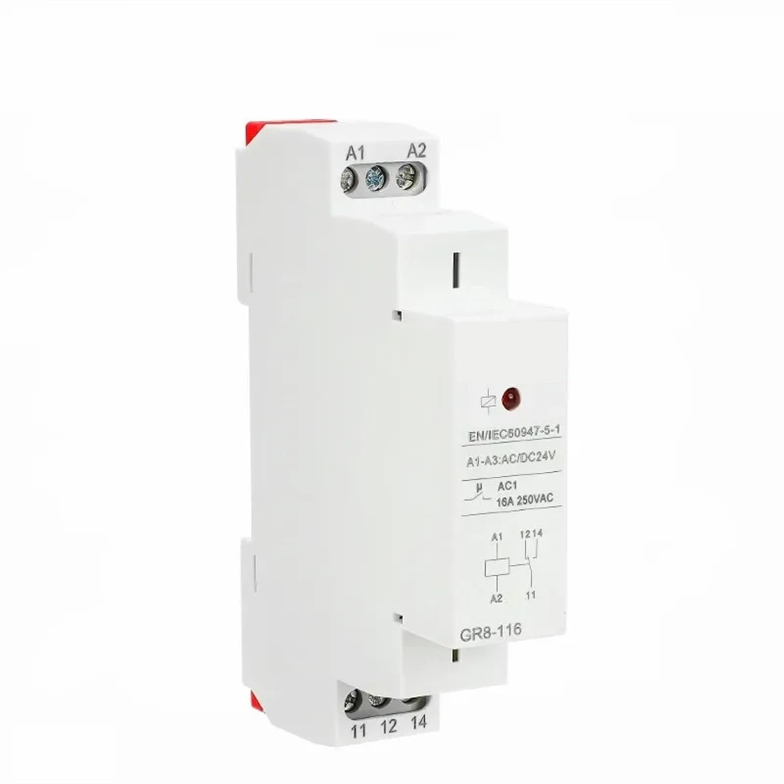 Relé auxiliar GR8 para proteger circuitos intermedios con montaje DIN de 24V 7