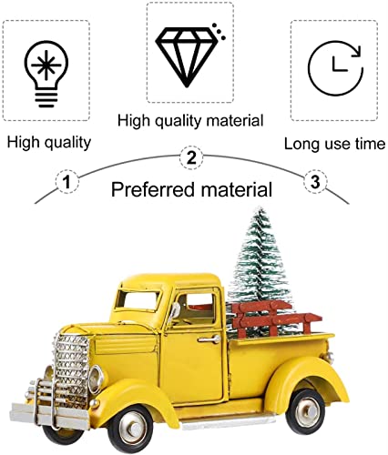 Caminhão vintage de Natal com enfeites de árvore de Natal Modelo de carro pickup de metal para decor