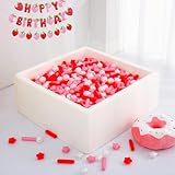 Heopeis Ball Pit Balls Stars Hearts Strip Shapes for Toddlers - 50 150 200 500 Plastic Toy Balls for Boy Girls Ballpit Play Tent Playhouse, Kids Pool Water Toys, Birthday Party Decorations