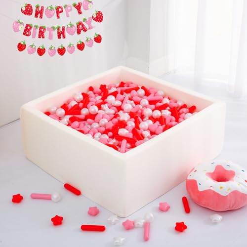Heopeis Ball Pit Balls Stars Hearts Strip Shapes for Toddlers - 50 150 200 500 Plastic Toy Balls for Boy Girls Ballpit Play Tent Playhouse, Kids Pool Water Toys, Birthday Party Decorations