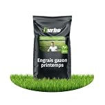 Turbogrün engrais gazon printemps, 10 kg pour 500m², fertilisant pour gazon pour une pelouse saine qui réduit la mousse, idéal au printemps et en été, engrais gazon adapté aux épandeurs