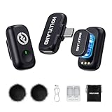 「2025新機」Hollyland LARK A1 Mini Duo ピンマイク ワイヤレスマイク【プロ向け iPhone/Android対応・USB-C・8g超軽量・3段階ノイキャン・EQ＆リバーブ調整・Vlog/ASMR/配信用（ブラック・充電ケースなし）