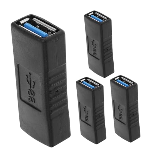 QUMIIRITY 4個メス変換アダプター 二重ポート延長コネクター 高耐久設計 ポータブルデータ転送用 旅行やオフィスに デバイス接続用