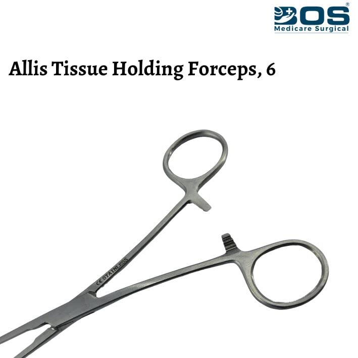 Image of Allis Tissue Holding Forceps 6 Inch | Stainless Steel Surgical Instrument for Tissue Clamping, Medical, Dental & Laboratory Use