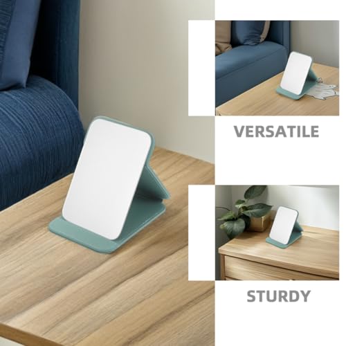 Miroir de table pliable portable bureau reflet net support stable - 8