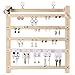 XYLUCKY Grand Support Mural en Bois pour Boucles d'oreilles Organisateur De Bijoux Affichage Suspendu Boucles d'oreilles Placard De Rangement Étagère pour Filles Femmes 80 Pouces Et 80 Trous