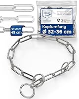 Hundekette Edelstahl Trainingskette/Kettenwürger langgliedrig mit Zugstopp – 4 mm x 45 cm