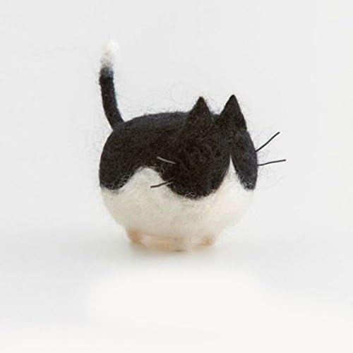 TALENTBABY - DIY Needle Felting Kit Needlecrafts Faceless Cat - Black and White