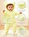 TITAREEY Unisex Baby Snowsuit Infant Cute Bear Hooded Winter Warm Flannel Lining Romper Light Yellow 18-24