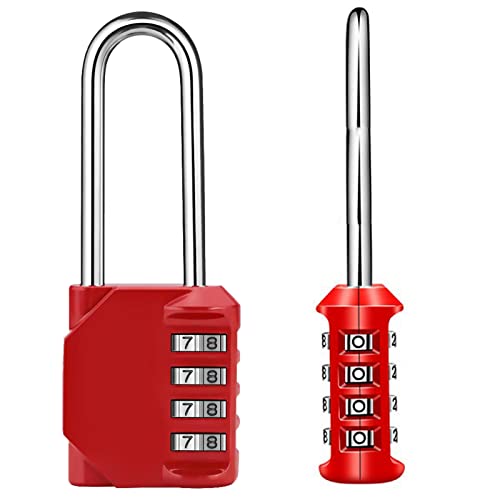 Image of 2.6 Inch Long Shackle Combination Padlock, 4 Digit Resettable Outdoor Waterproof Padlock, Combo Lock for School, Gym,Sports, Employee Locker, Fence, Gate,Toolbox, Case, Hasp Storage