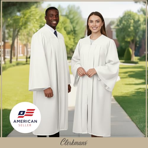 Image of CLERKMANS Unisex Adult Matte Graduation Gown, Choir Robe