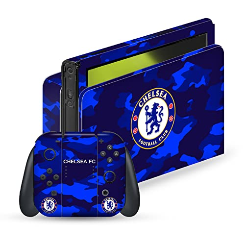 Skin Chelsea FC pour Nintendo Switch OLED sticker vinyle bleu camouflage