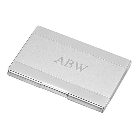 Executive Gift Shoppe Custom Engraved Personalized Business Card Holder for Men and Women With Two Tone Pocket Business Card Case Cover
