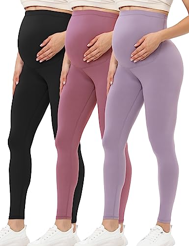 Image of Buttergene Women's Maternity Leggings over the Belly Maternity Yoga Pants Workout Pregnancy Leggings