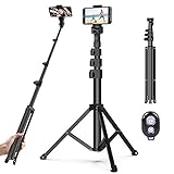  Handy Stativ Phone Selfie Stick,131cm Leichtgewicht Wireless Selfie-Stange mit 3 in 1 Halterung und Bluetooth-Fernbedienung,Kamera Stativ für iPhone,Android,Samsung,Huawei,Smartphones. (L)
