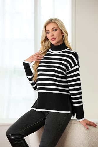 Image of IWOLLENCE 2025 Winter Fall Turtleneck Sweater High Neck Long Sleeve Sweaters Pullover Outfit